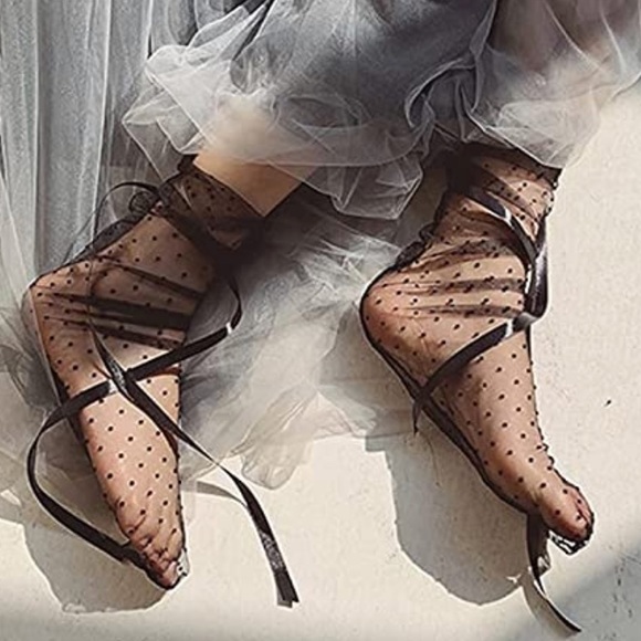 🆕 Polka Dot Ultra Sheer Slouch Dress Socks - Picture 4 of 7